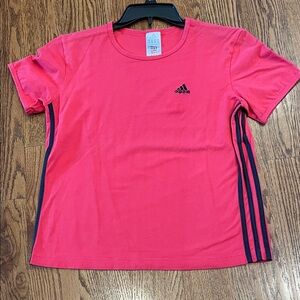 Adidas Women's Redish Pink Tee with Black Accents